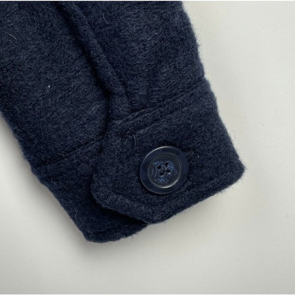 NWT Forever 21 Navy Blue Wool Blend Button Front Car Coat Jacket S Small - Picture 4 of 9